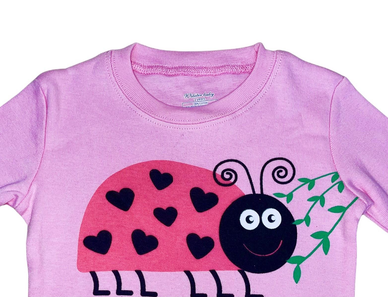 Пижама для девочки божья коровка 104 см Розовый (24174296) - фото 4 Пижама для девочки божья коровка 104 см Розовый (24174296) - фото 4