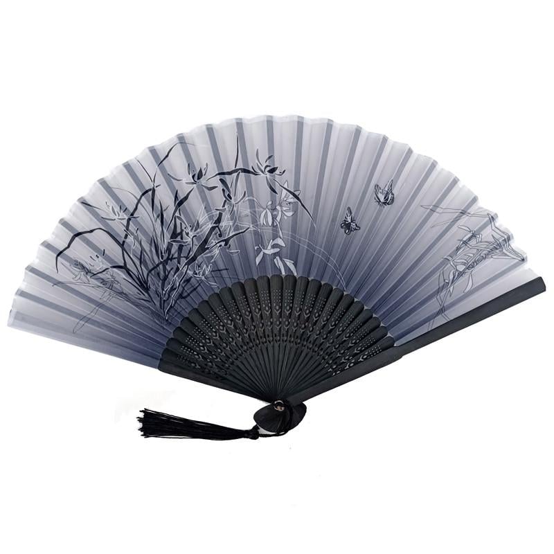 Віяло дерев'яне 21х37 см Сірий (C4074)