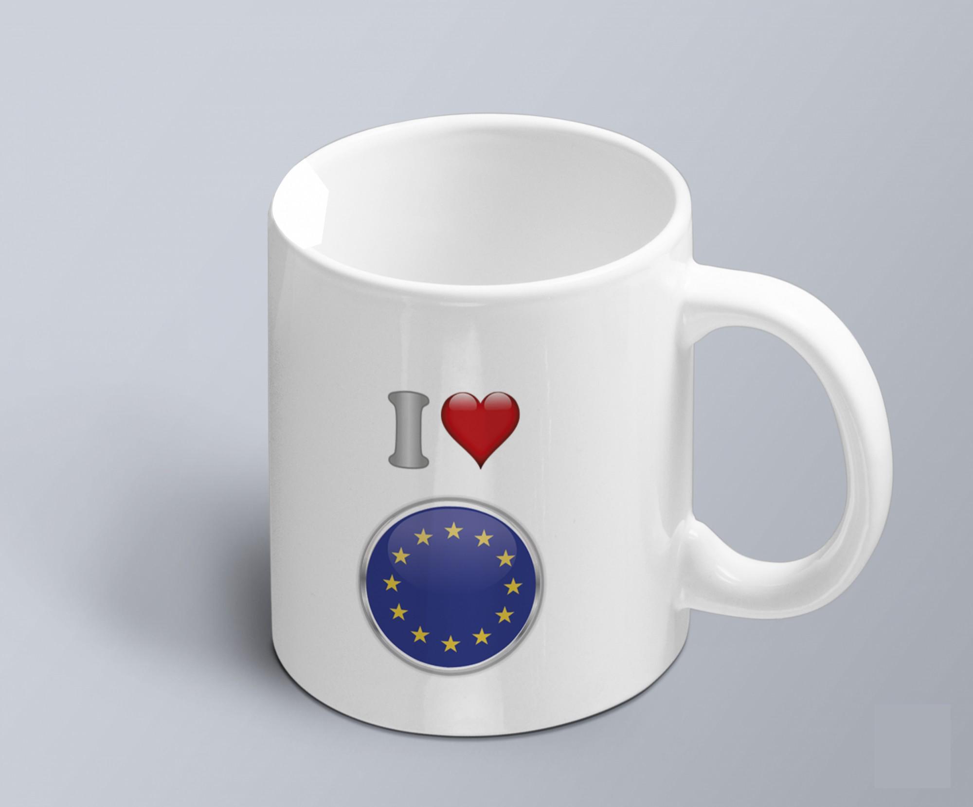 Чашка с принтом я люблю Евросоюз с изображением флага (02010109022)