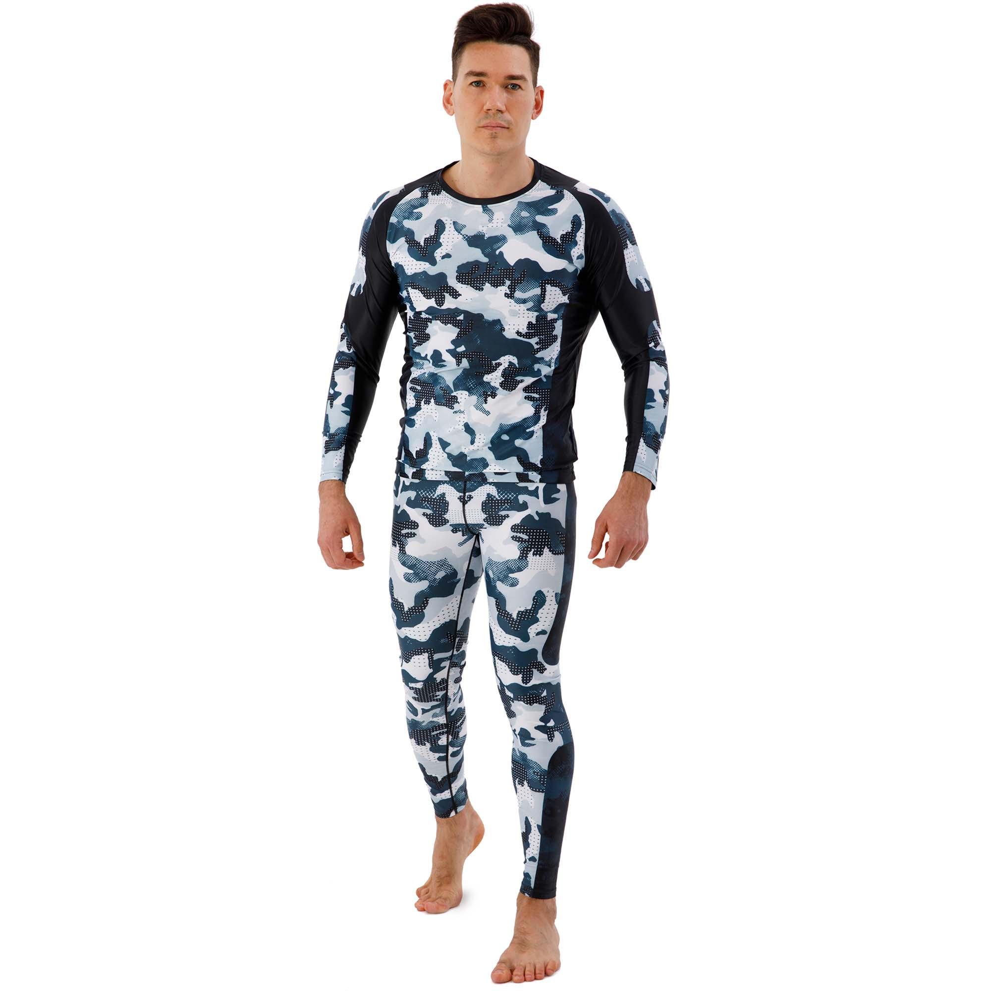 Одяг компресійний для чоловіків TC210-KC210-1 Domino лонгслів і штани M/р. 42-44 160-175 см Чорний/Білий (6936116102846)