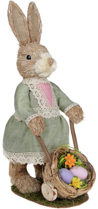 Фигура декоративная Крольчиха с тележкой 35х19х50 см пенопласт (BD-NY27-918)
