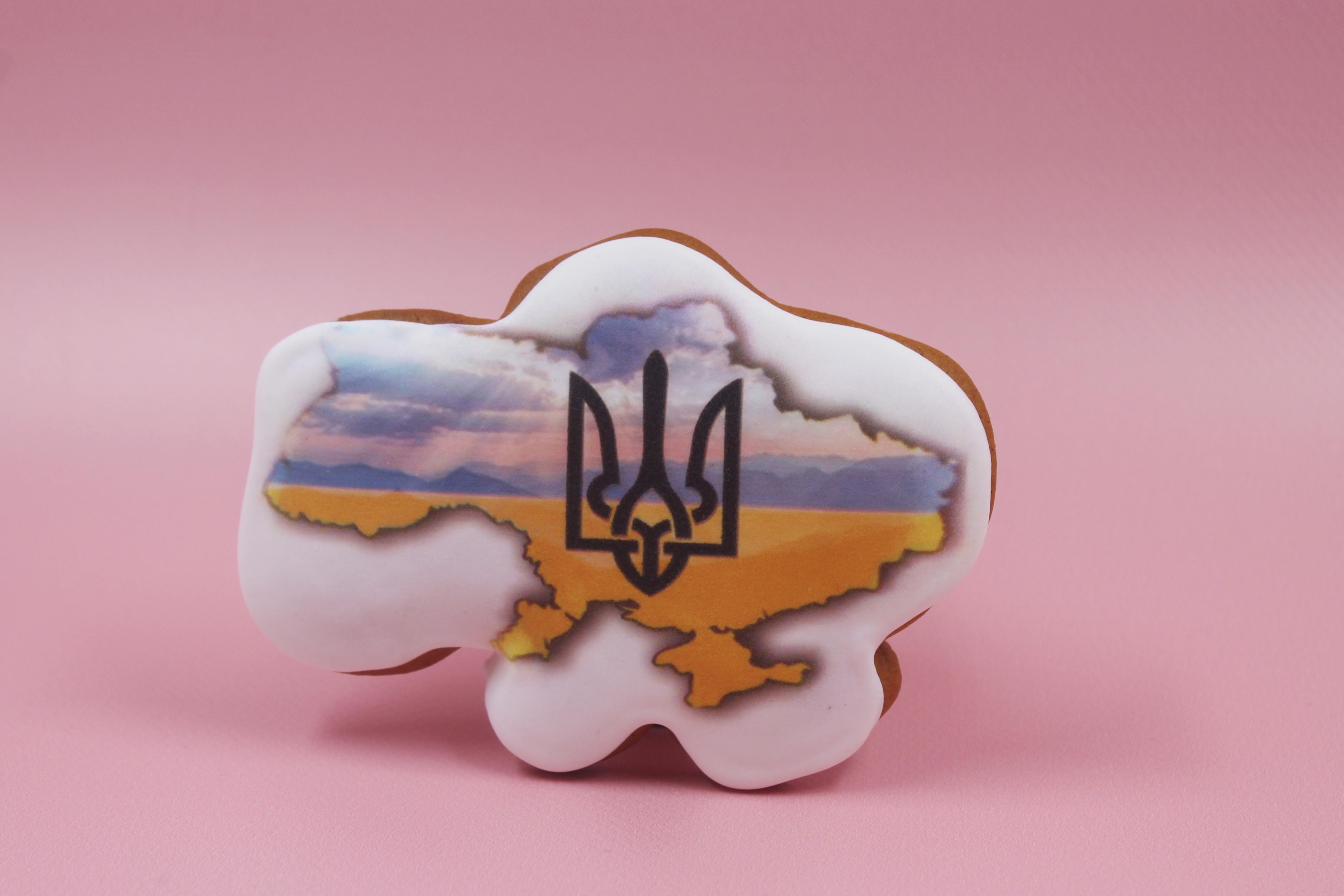 Имбирное печенье патриотическое Украина Герб 45 г медовое (3136)
