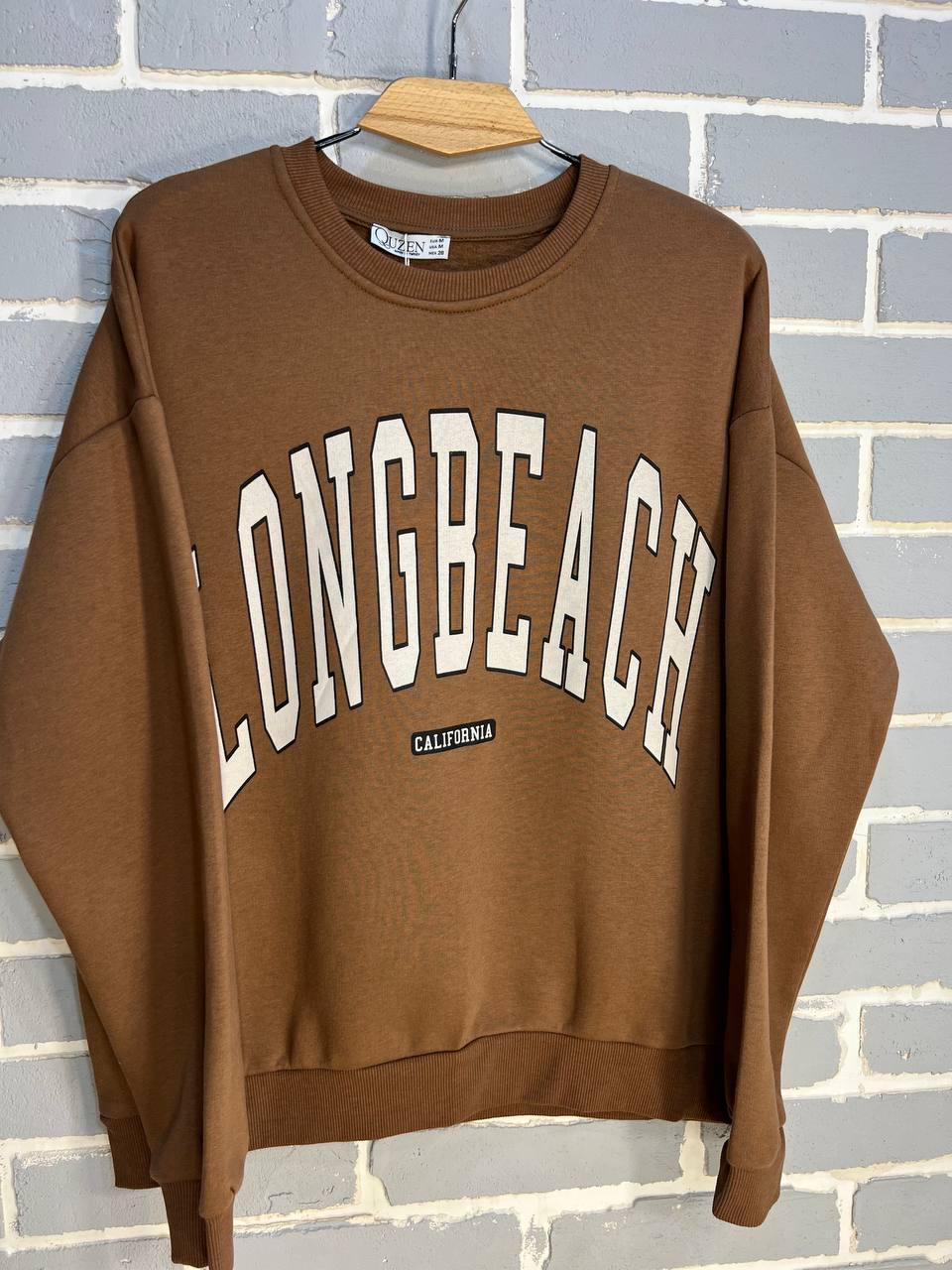 Свитшот женский QUZEN 488 long beach флис утепленный M Коричневый (883) - фото 7 Свитшот женский QUZEN 488 long beach флис утепленный M Коричневый (883) - фото 7