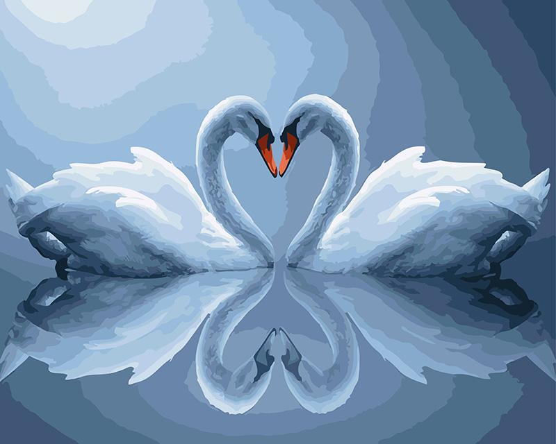 Картина по номерам Brushme Лебеди в лунном свете 40x50 см (BRM5311)