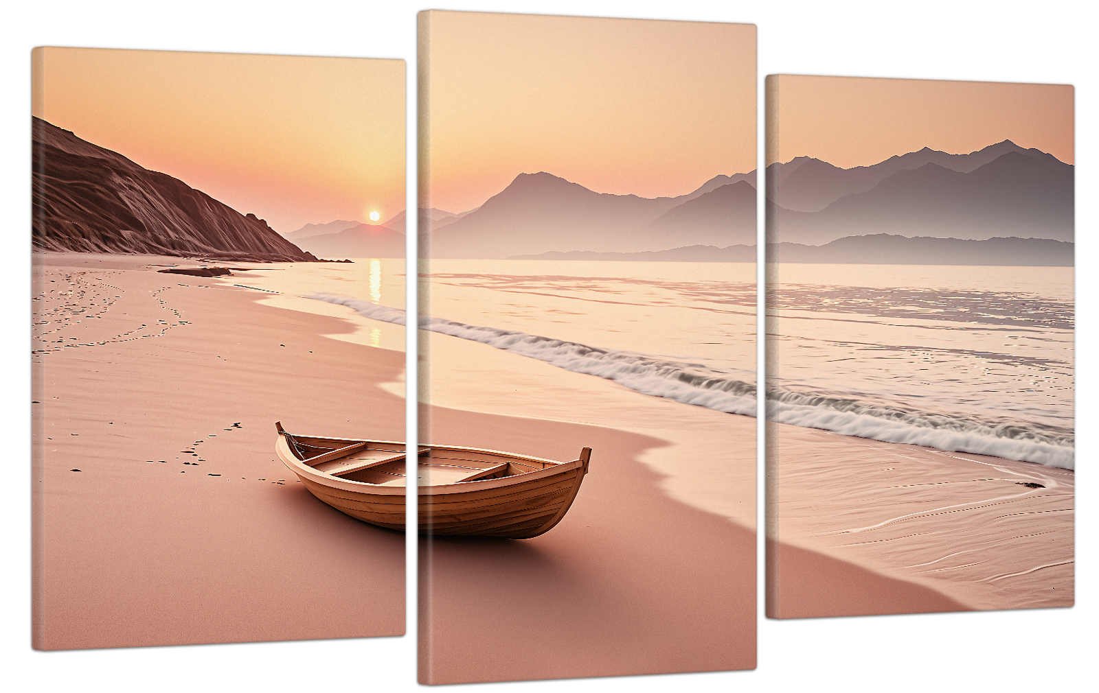 Картина на холсте МАКО лодка на закате 53x100 см (MK30504)