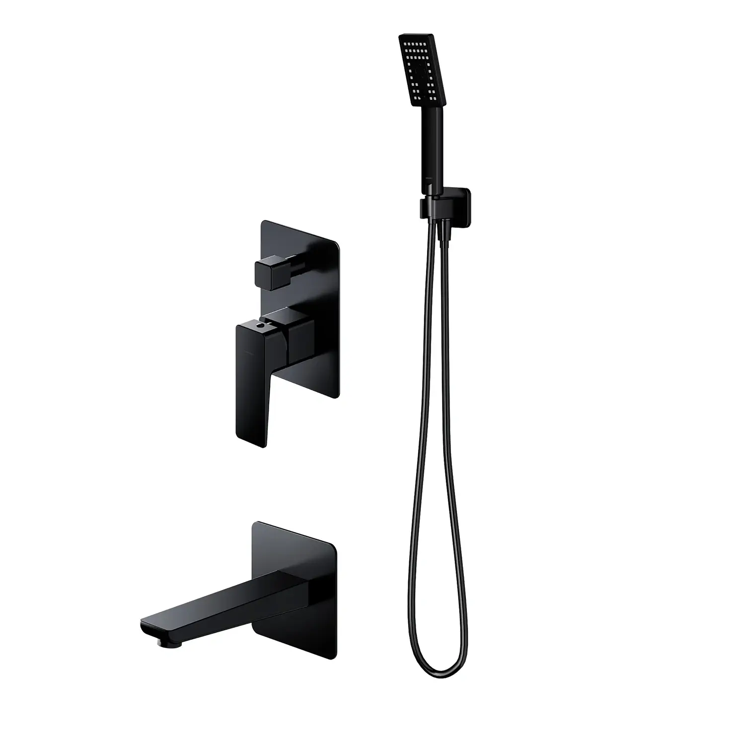 Смеситель для ванны Omnires Y однорычажный с ручной лейкой Черный матовый (SYSPMW01BL)