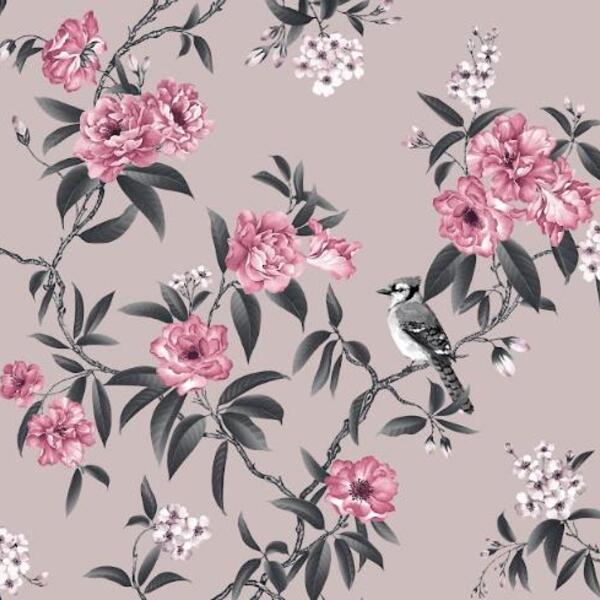 Обои на бумажной основе Шарм 170-06 Блум 0,53х10 м Розовый (660e6aca0a89d702a82eef44) - фото 1
