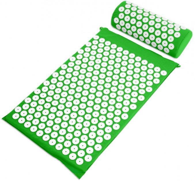 Коврик массажно-акупунктурный Acupressure Mat and Pillow Set с подушкой 64х40 см Зеленый