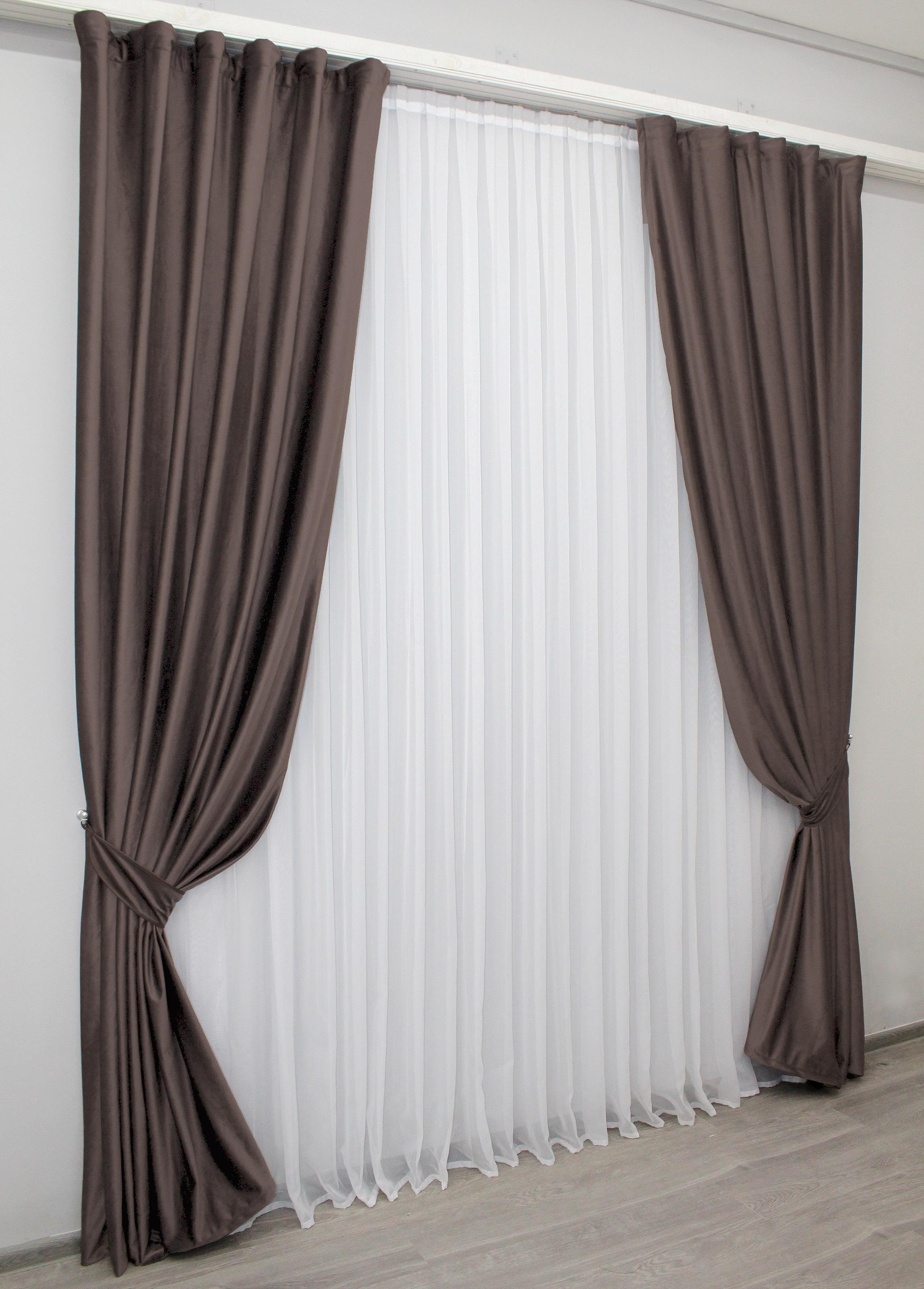 Комплект штор VR-Textil Kadife № 1131ш бархат 150х275 см 2 шт. Коричневый (30-949) - фото 3 Комплект штор VR-Textil Kadife № 1131ш бархат 150х275 см 2 шт. Коричневый (30-949) - фото 3