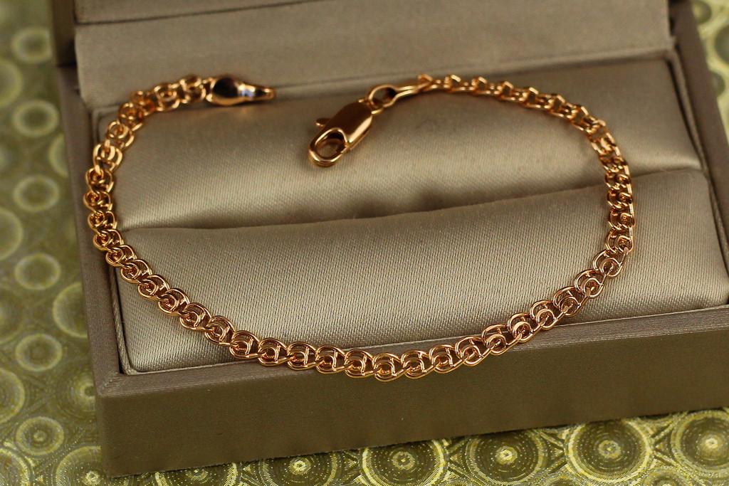 Браслет Xuping Jewelry Двойной лав 17 см х 3,5 мм Золотистый (2022840006)