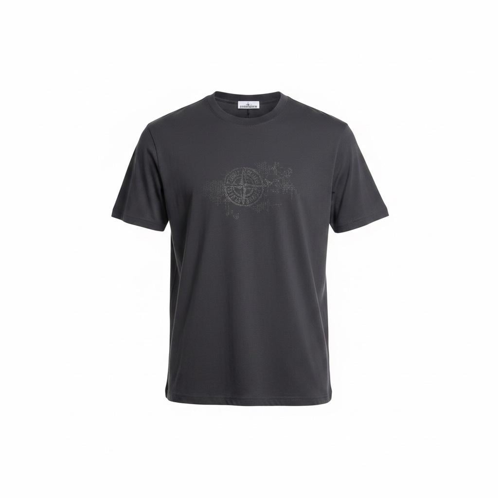 Футболка мужская в стиле Stone Island Junior Compass-print T-shirt XL Темно-синий (SI12006.XL)