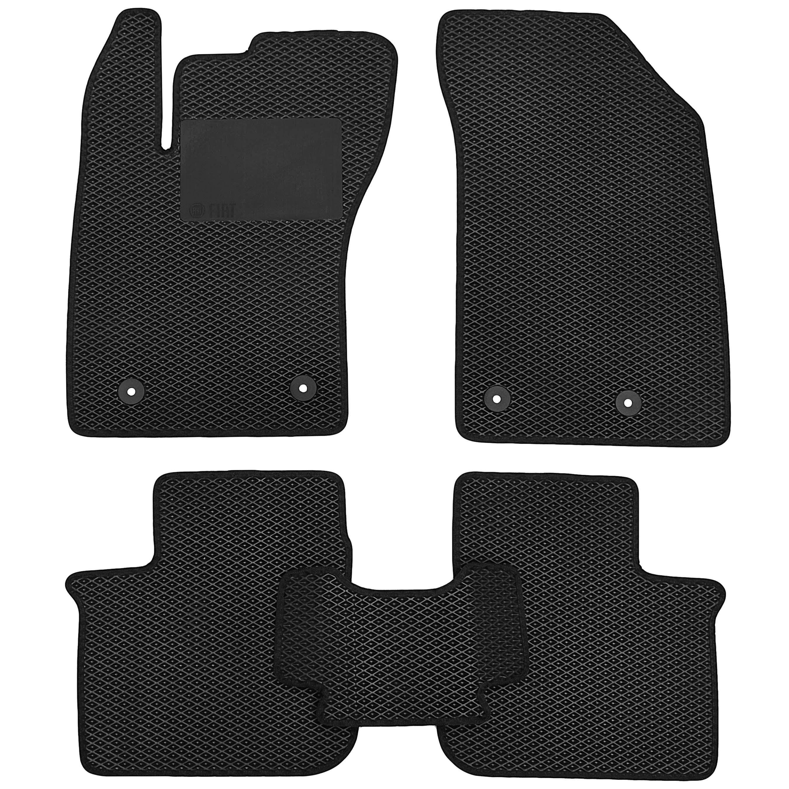 Коврики Kinetic в салон для Fiat Tipo/2016/2020 хэтчбек EVA полимерные Черный с подпятником