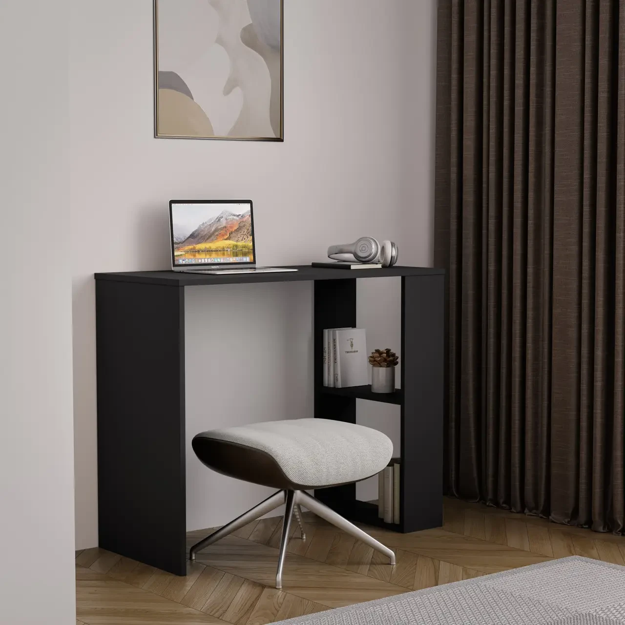 Стол письменный My Room Т-10 с двумя полками ДСП 900х750х400 мм Антрацитовый (983020984798274098713) - фото 1 Стол письменный My Room Т-10 с двумя полками ДСП 900х750х400 мм Антрацитовый (983020984798274098713) - фото 1