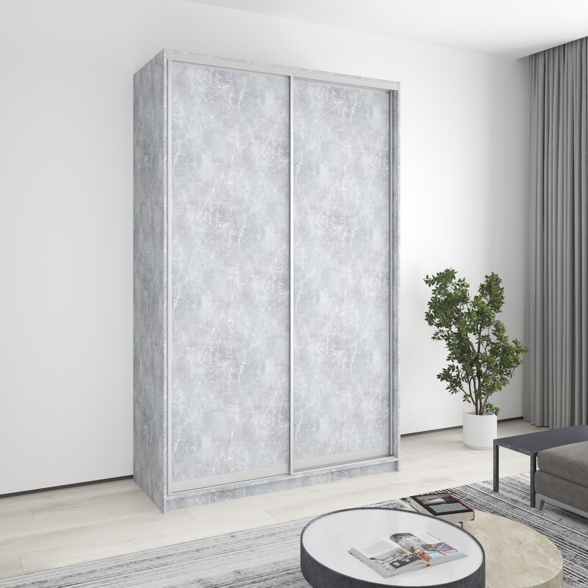 Шкаф-купе двухдверный MebelStar Комбо AL 2 ДСП 150x60x240 см Бетон (MBS-4084)