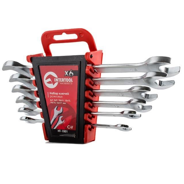 Набір ключів ріжкових Intertool HT-1001 6 шт. 6-17 мм Cr-V (111001)