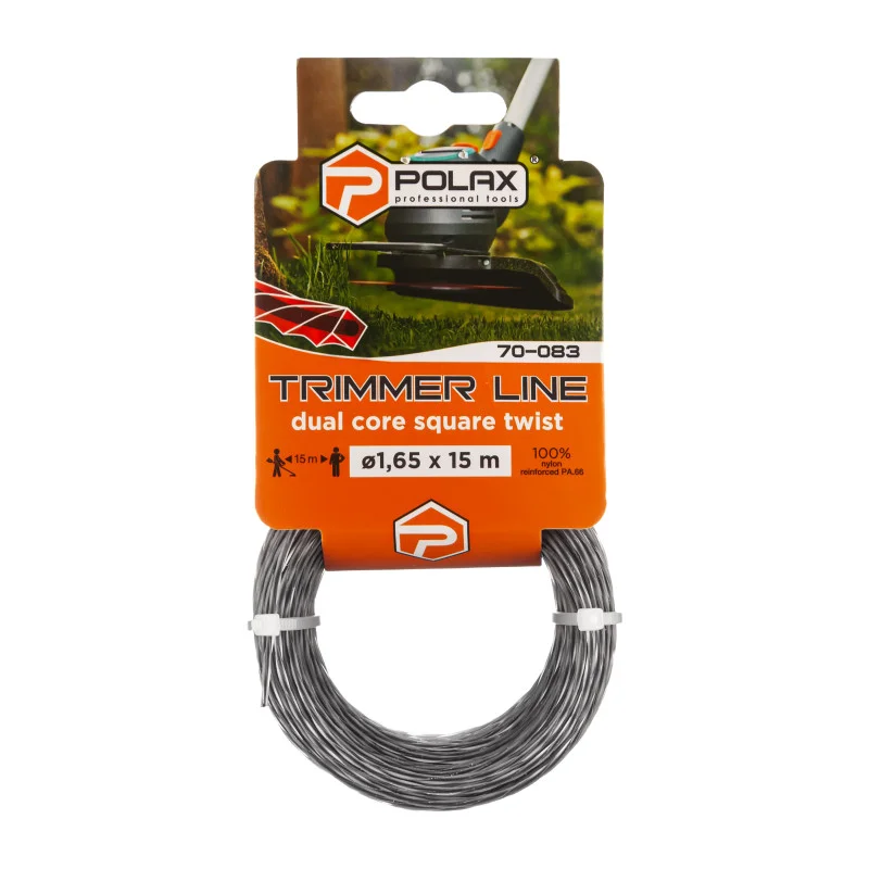 Жилка для триммера Polax "Крученый квадрат с кордом" 1,65 мм 15 м (70-083)