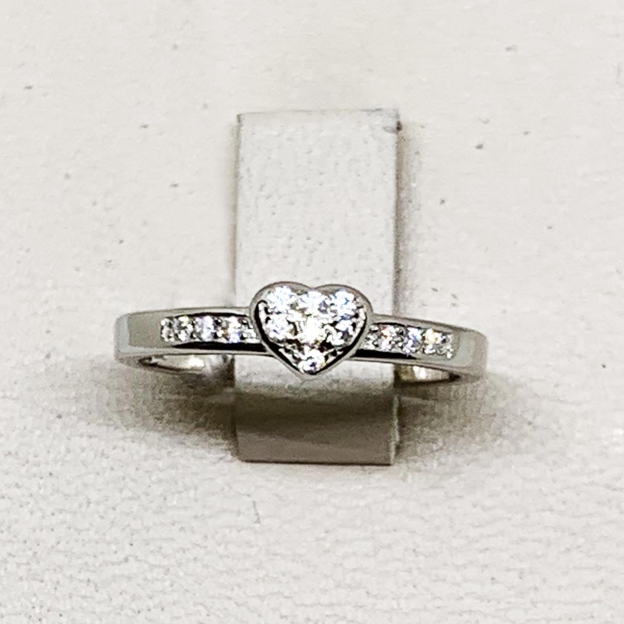 Кольцо серебряное Сердце с кубическим цирконием р. 16 1,49 г (1723682729)