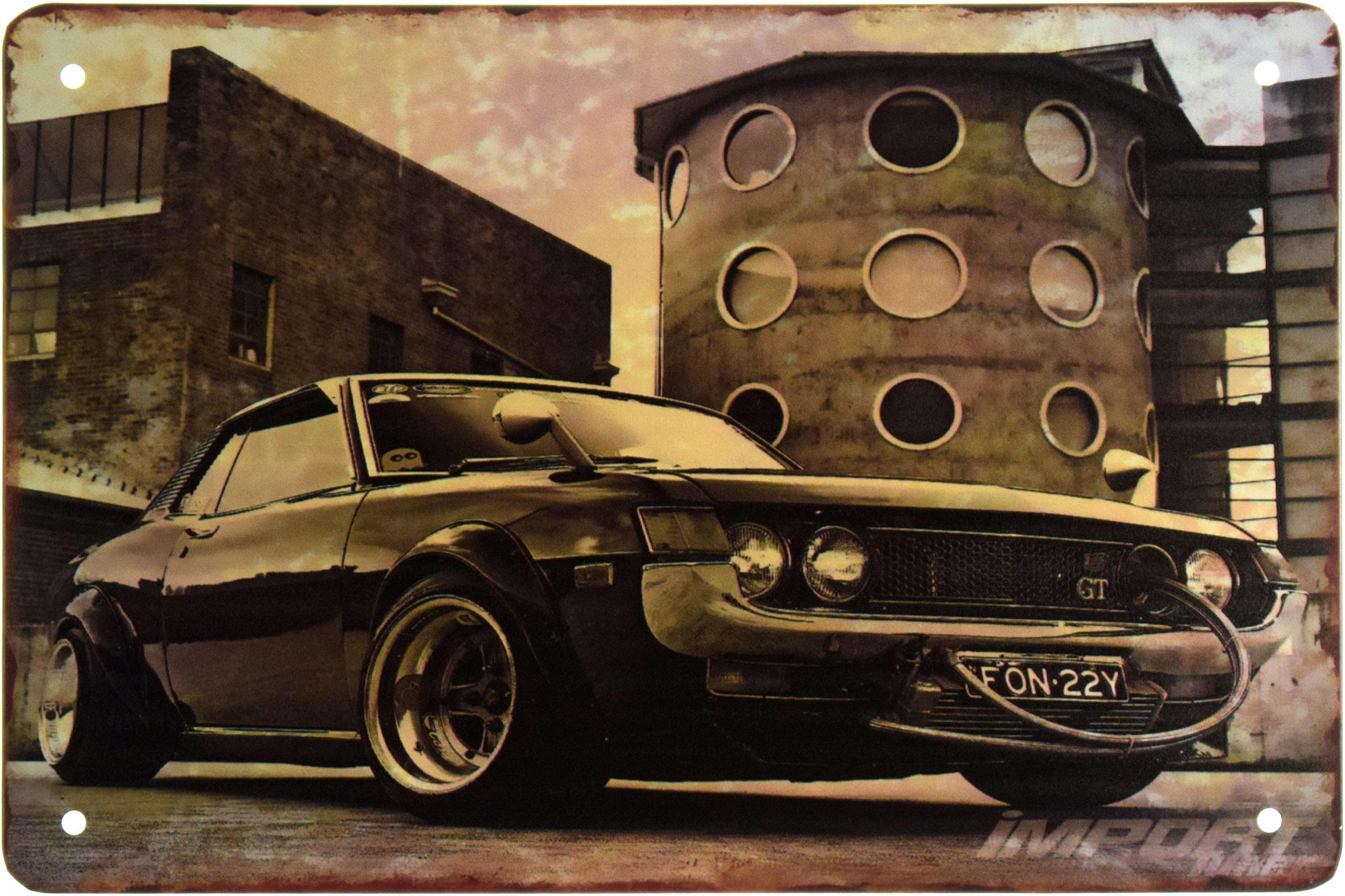 Табличка металлическая Toyota Celica GT 20x30 см