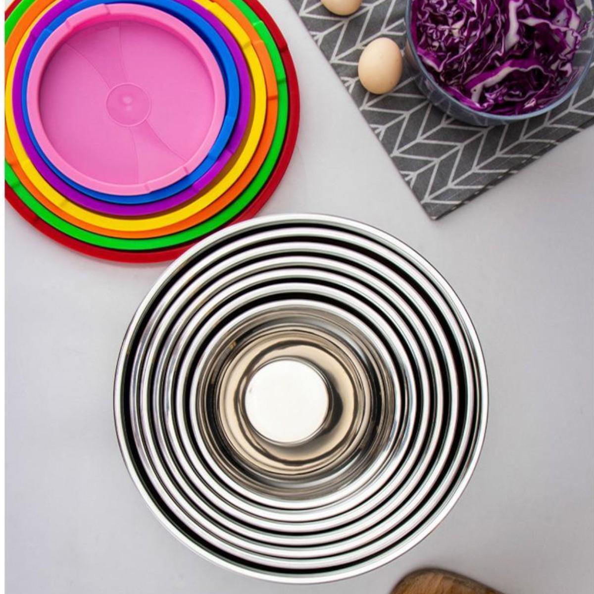 Набір мисок із кришками Salad Bowl із нержавіючої сталі 14 предметів (R93816-14) - фото 6 Набір мисок із кришками Salad Bowl із нержавіючої сталі 14 предметів (R93816-14) - фото 6