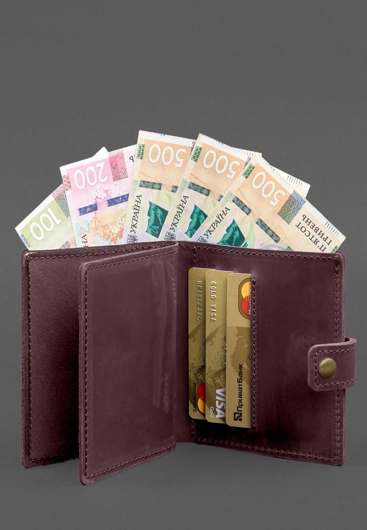 Обложка-портмоне кожаная для удостоверения офицера ГПСУ 11.2 Crazy Horse Бордовый (A-028705) - фото 4 Обложка-портмоне кожаная для удостоверения офицера ГПСУ 11.2 Crazy Horse Бордовый (A-028705) - фото 4