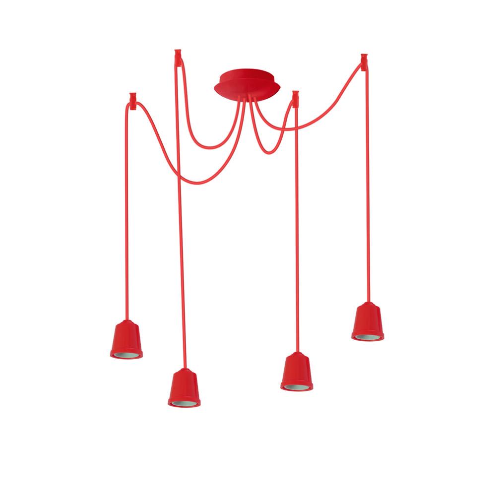 Підвісний світильник ERKA 424 стельовий 4xЕ27 2 м Червоний (27551439)