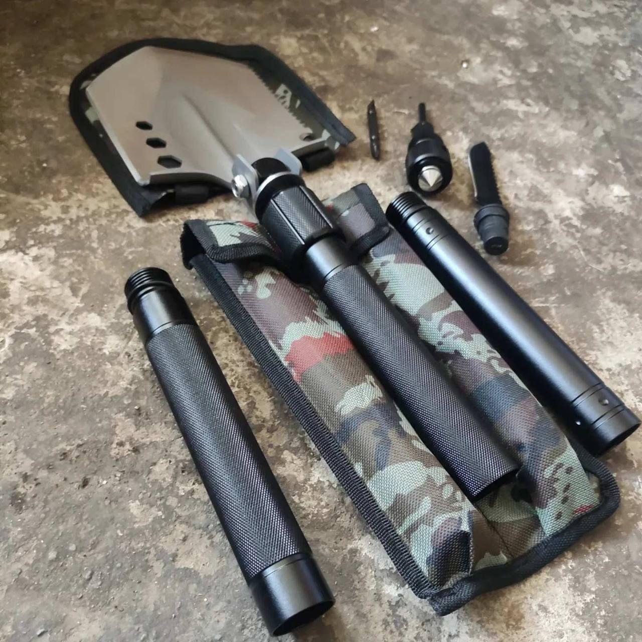 Лопата складана туристична Traveler HH004 6в1 Сірий - фото 3