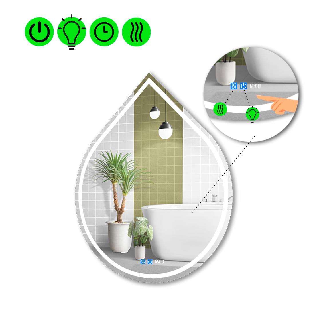 Зеркало с LED подсветкой Goccia 1 с двумя сенсорами 120x96 см (8737915)