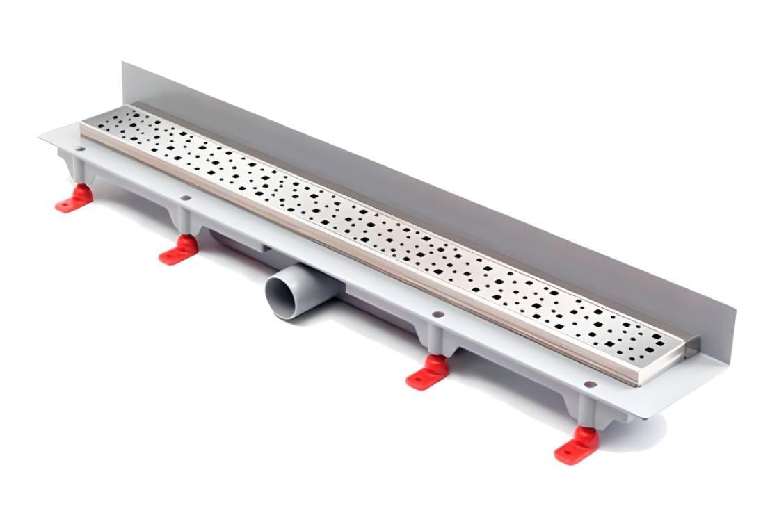 Канал душовий МСН вертикальний фланець/решітка Квадрати/комбінований сифон DN40 65x750 мм (CH-750SN3)