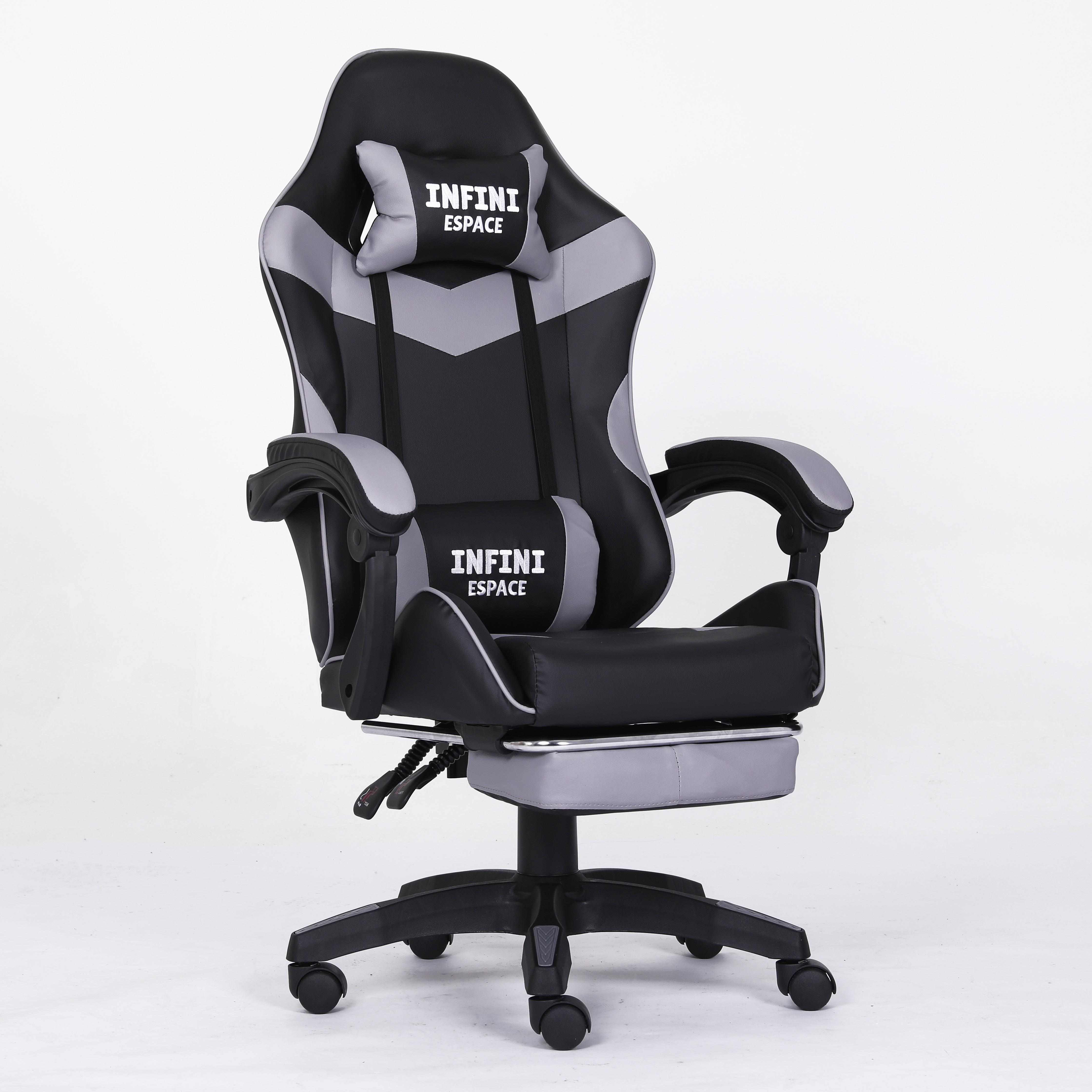 Кресло компьютерное с подставкой для ног Infini Espace Черный/Серый (22288269)