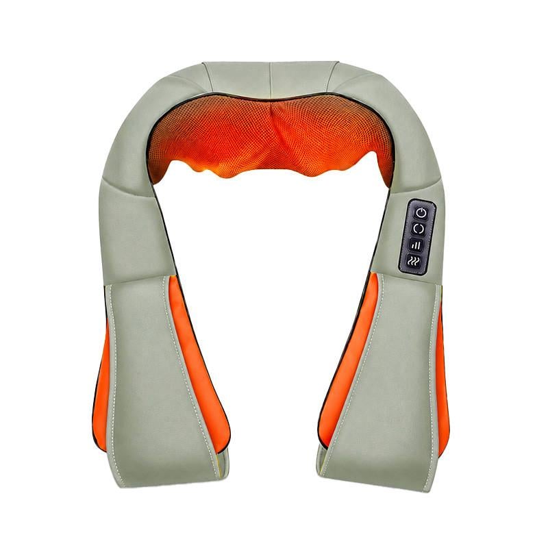 Масажер роликовий для шиї та плечей Lesko Massager of Neck Kneading Beige/Orange (36490787)