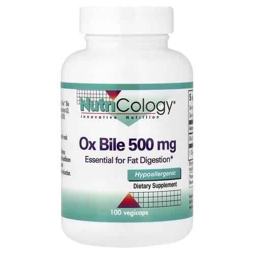 Желчные кислоты Nutricology Ox Bile 500 мг 100 растительных капс. (ARG-50850)