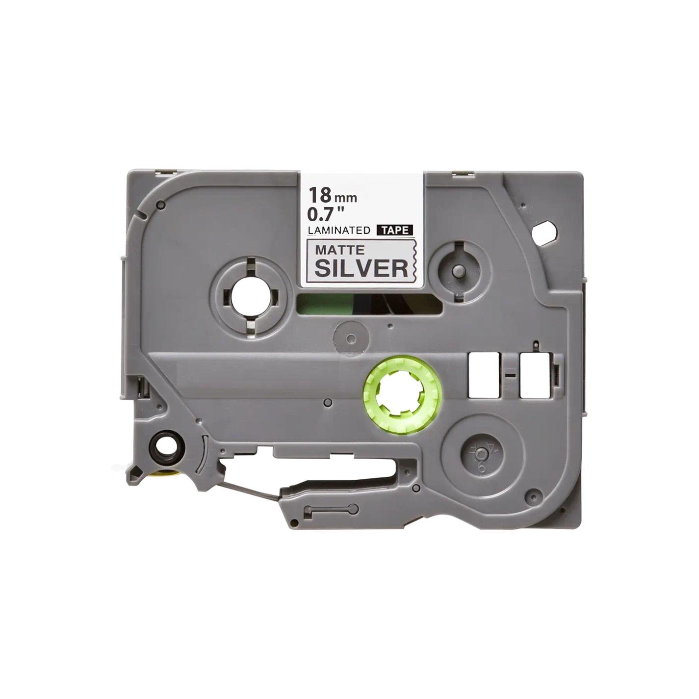 Лента для принтеров этикеток UKRMARK B-TM941P ламинированная совместима с BROTHER TZe-M941 18 мм х 8 м Черный на матовом серебристом (TZeM941)