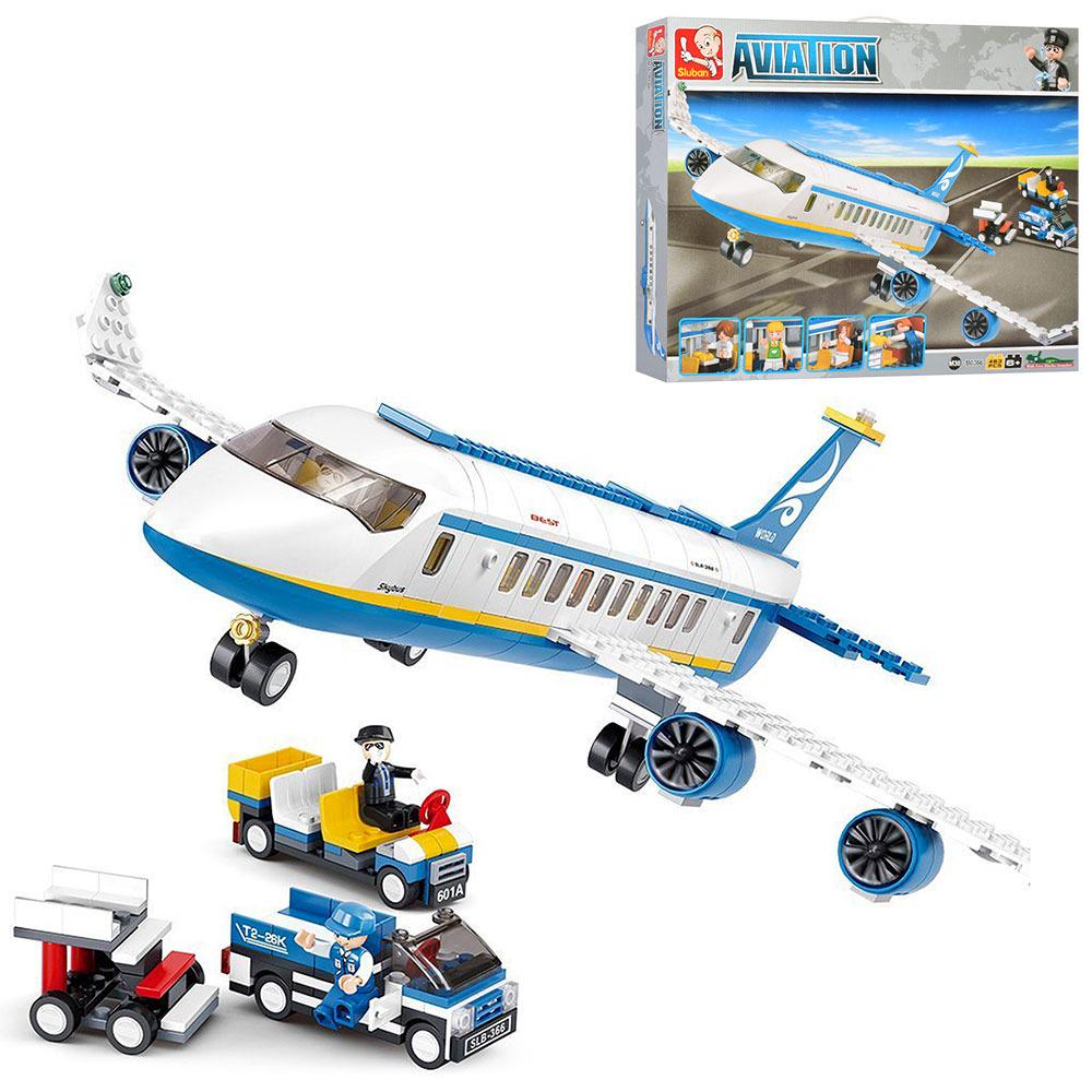 Конструктор Sluban Пассажирский самолет 463 дет. 7 фигурок (M38-B0366)