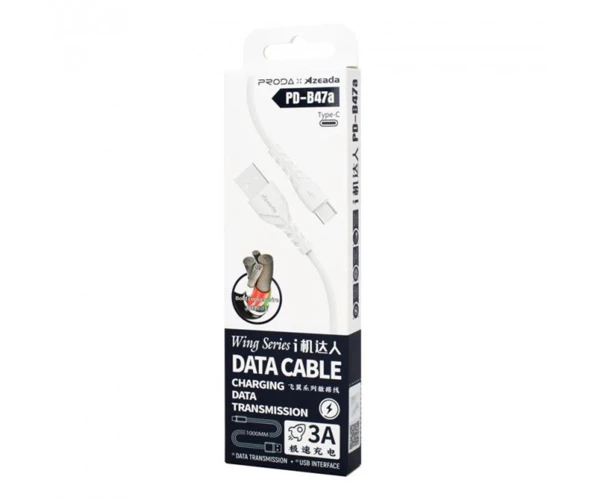 Кабель USB Proda PD-B47a USB to Type-C 1 м White - фото 2