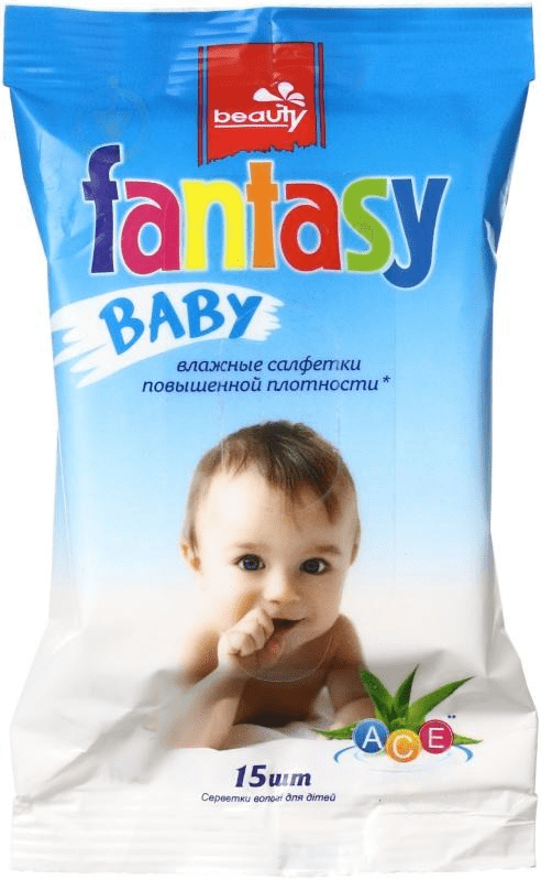 Вологі серветки Fantasy Baby з екстрактом алое вера 15 шт. (143058)