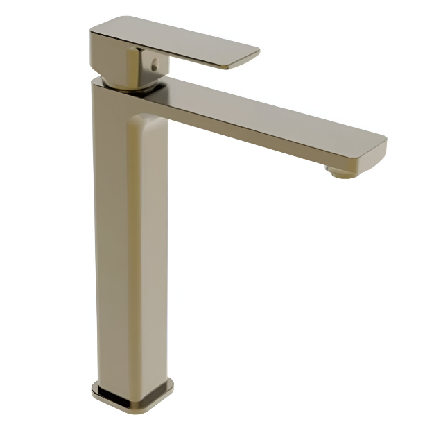 Смеситель для умывальника высокий Haiba KUBUS 001 HIGH Brushed Gold (HB9623)