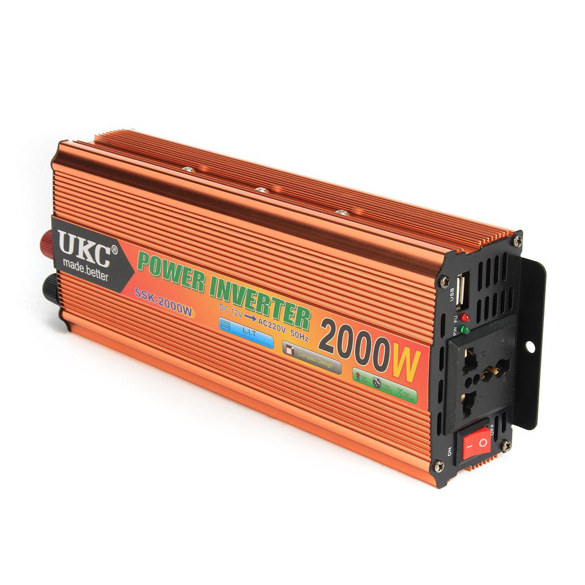 Преобразователь напряжения UKC SSK-2000W 12 V-220 V Золотой