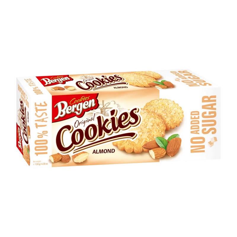 Протеїнове печиво без добавленного сахара Bergen Original Cookies 130 г Миндаль