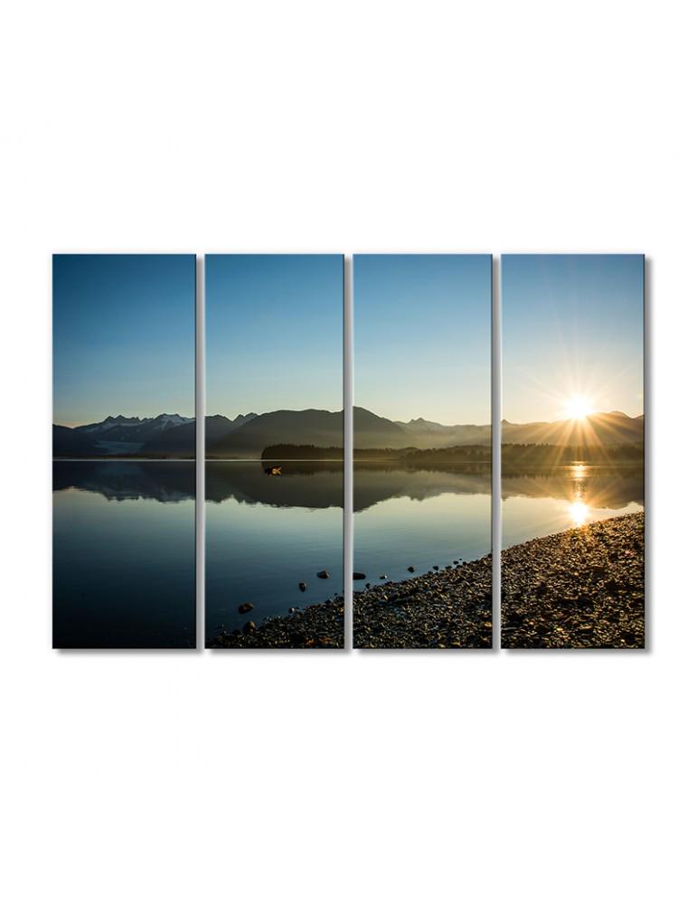 Картина модульная Пресное озеро на рассвете 4 модуля 60x90 см