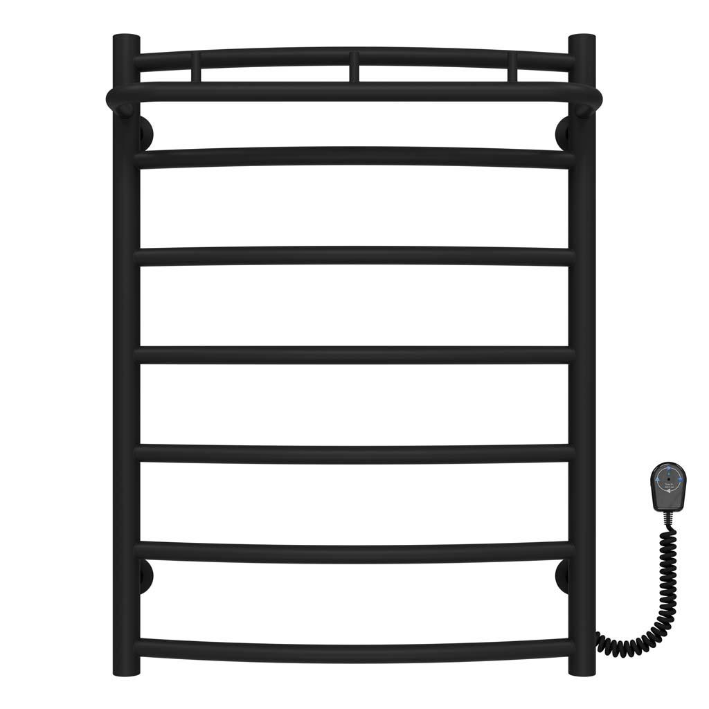 Полотенцесушитель электрический Deffi Классик N П7 EF16 правое подключение нержавеющая сталь 500х700 мм Черный (C.KN.70.50.7.EBR5)