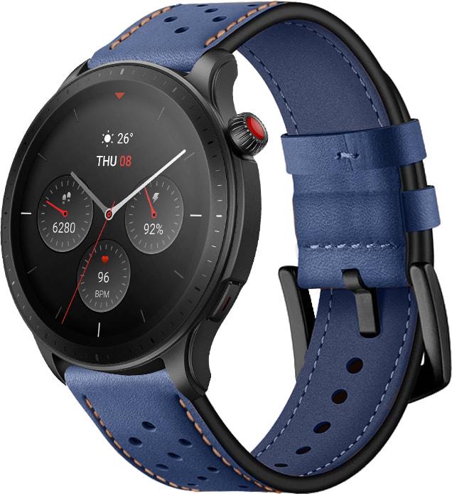 Ремешок кожаный Classico для Amazfit GTR 4 22 мм Blue (31084-28)