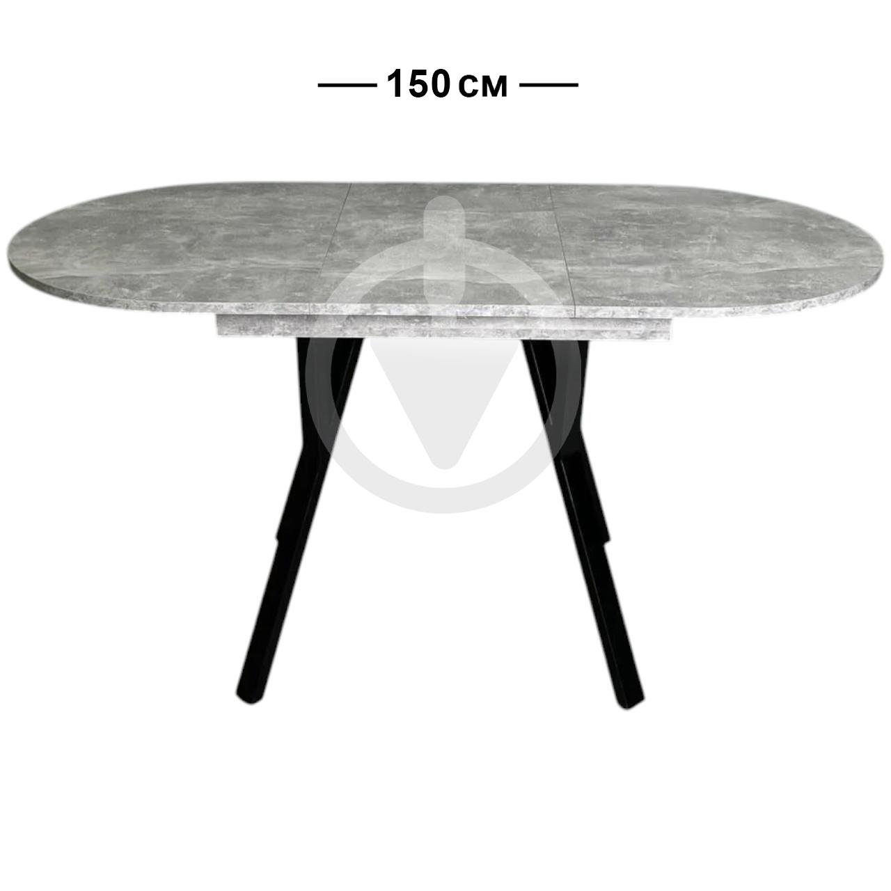 Стол кухонный раскладной MebliRoMax Elips Slide 110х75/150х75 см Loft Индастриал/Черный - фото 2