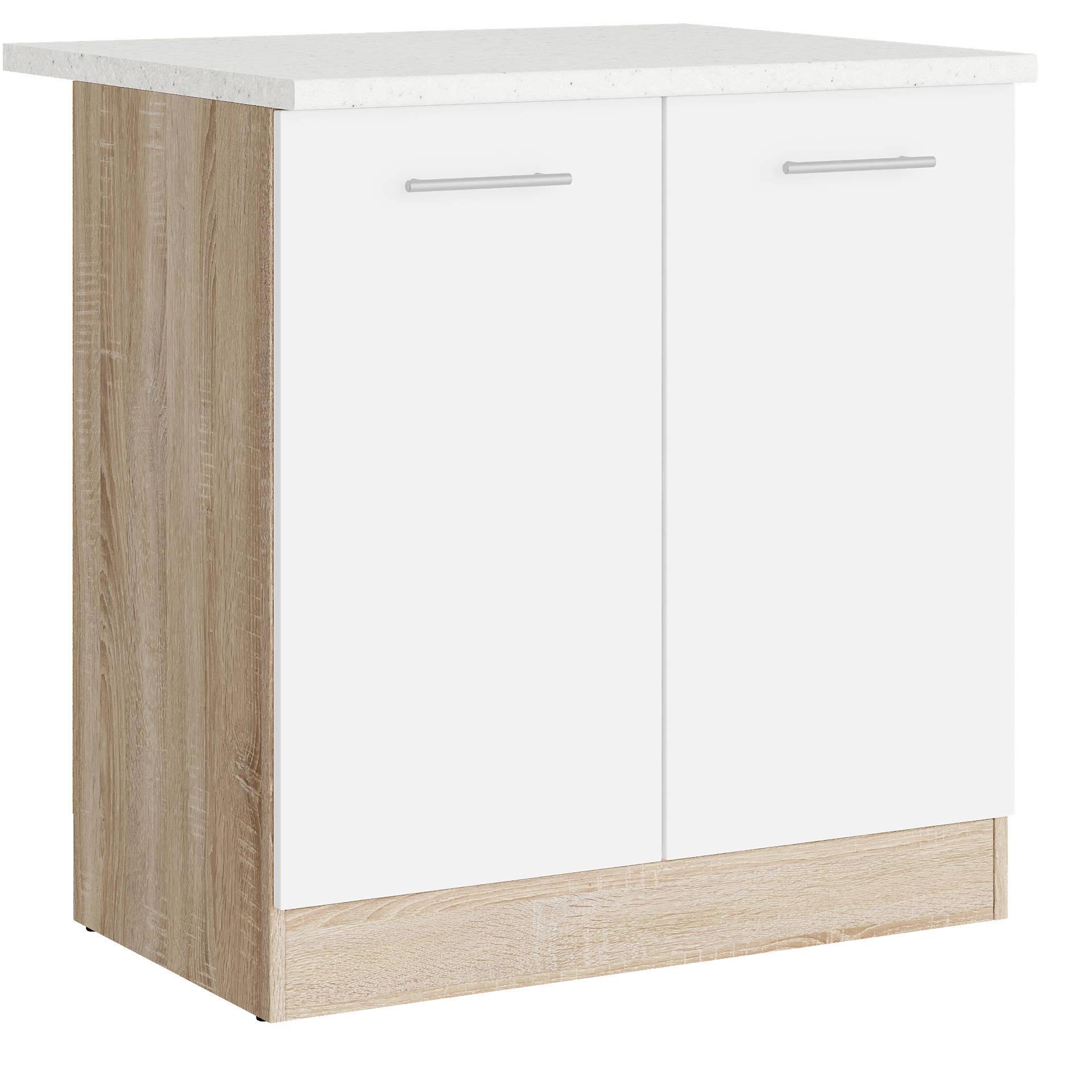 Шкаф кухонный нижний со столешницей Эверест Эко 800 80х46х82 см Дуб Сонома/Белый (09135)