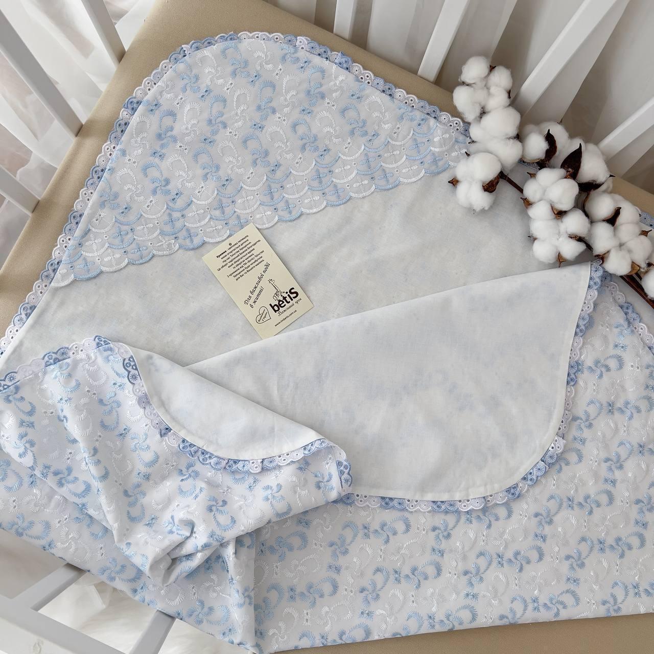 Крыжма двойная BetiS Крестильное шитье/меткаль 90x100 см Голубой (27081901)