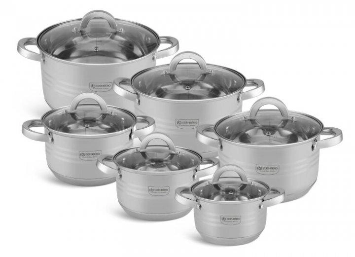 Набор кастрюль с крышками Edenberg EB-4014 из нержавеющей стали 12 пр. (57-46-EB-4014)