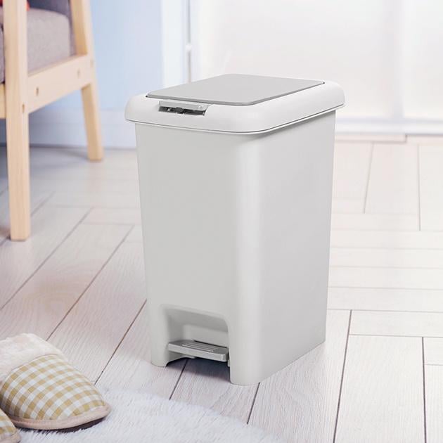 Ведро для мусора MVM BIN-01 10L GRAY с крышкой и педалью 10 л Серый (211226) - фото 4 Ведро для мусора MVM BIN-01 10L GRAY с крышкой и педалью 10 л Серый (211226) - фото 4