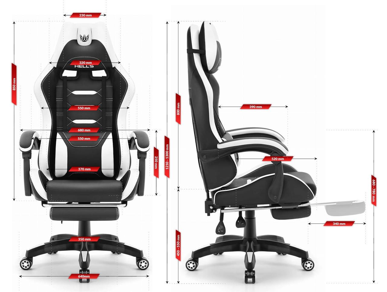 Комп'ютерне крісло Hell's HC-1039 екошкіра White (5904204981026) - фото 7