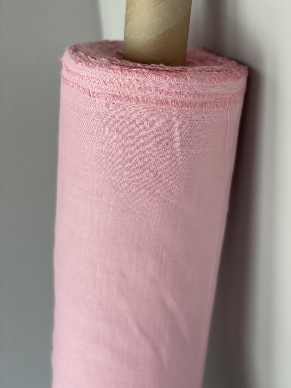 Ткань LINEN PLUS 100% лен 143 см 1402 PINK Нежно-розовый - фото 2 Ткань LINEN PLUS 100% лен 143 см 1402 PINK Нежно-розовый - фото 2