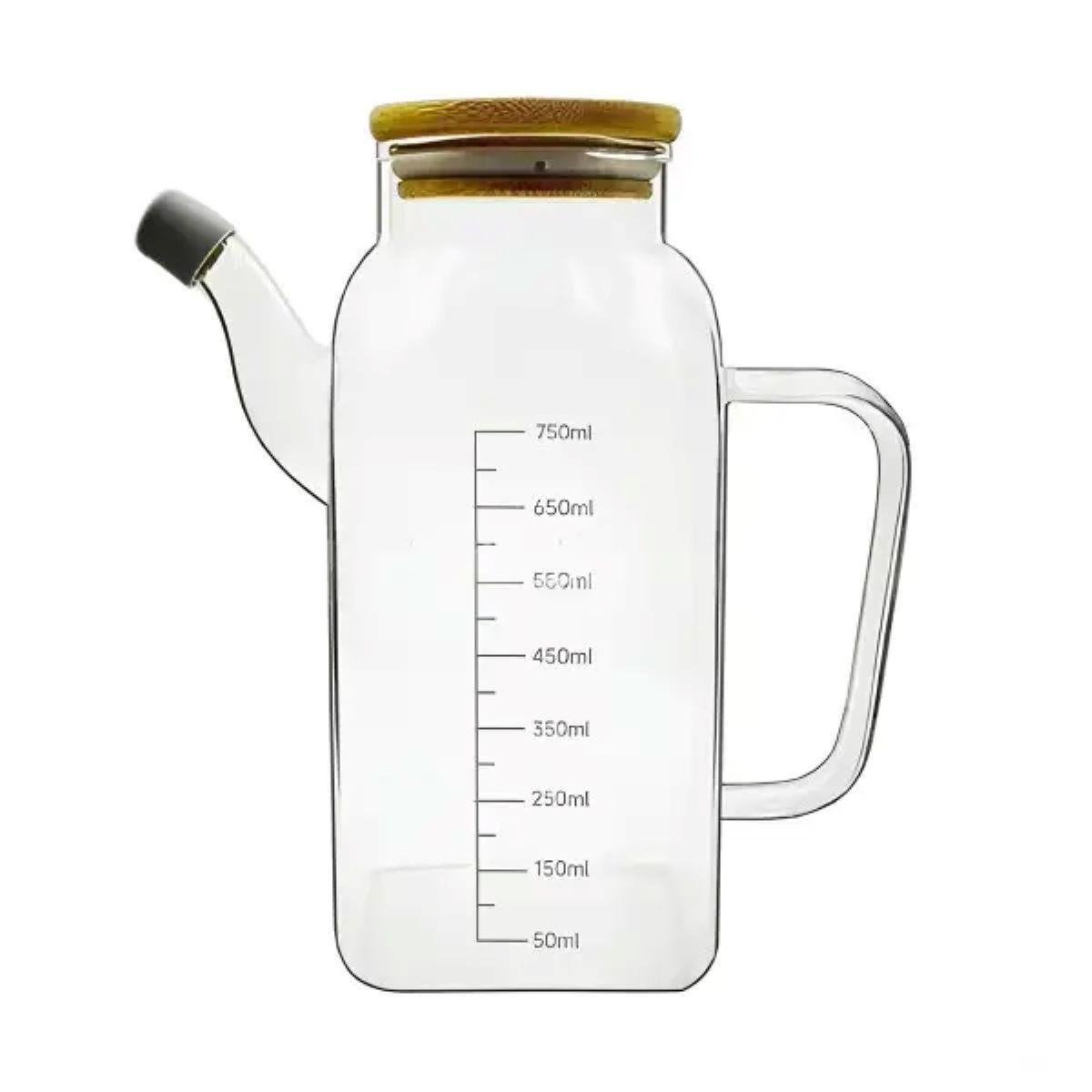 Ємність для олії та оцту з бамбуковою кришкою 750 мл (HP-34-1)