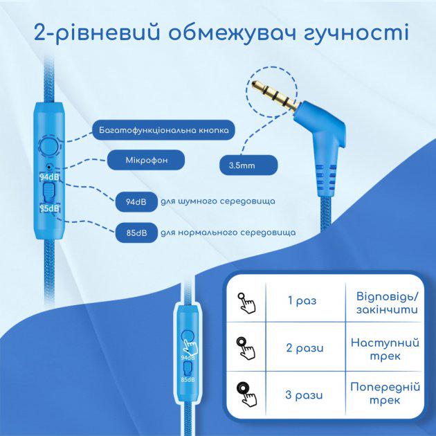 Навушники для дітей New Bee KH20 Blue (11337241) - фото 4